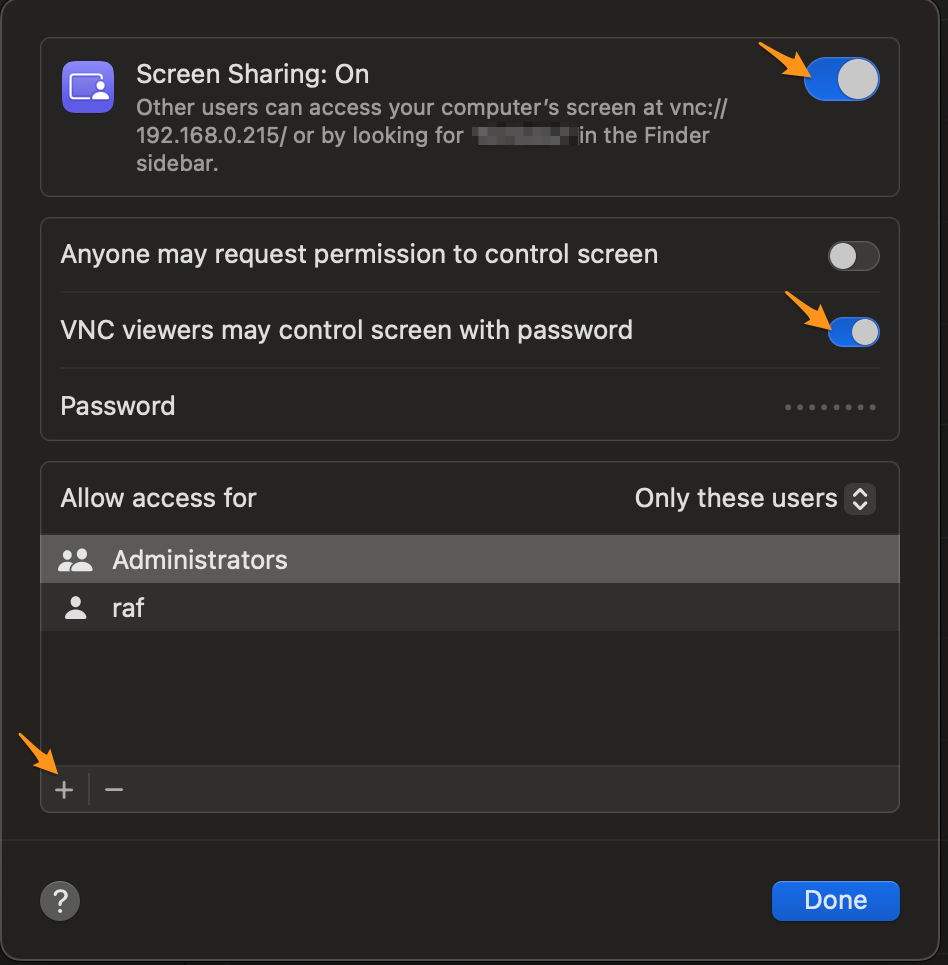 Configuring access settings